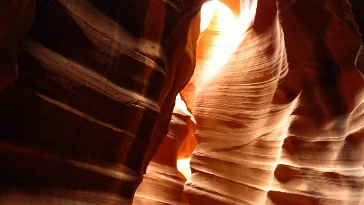 Narrow sandstone walls of Antelope Canyon on a full-day tour from Sedona