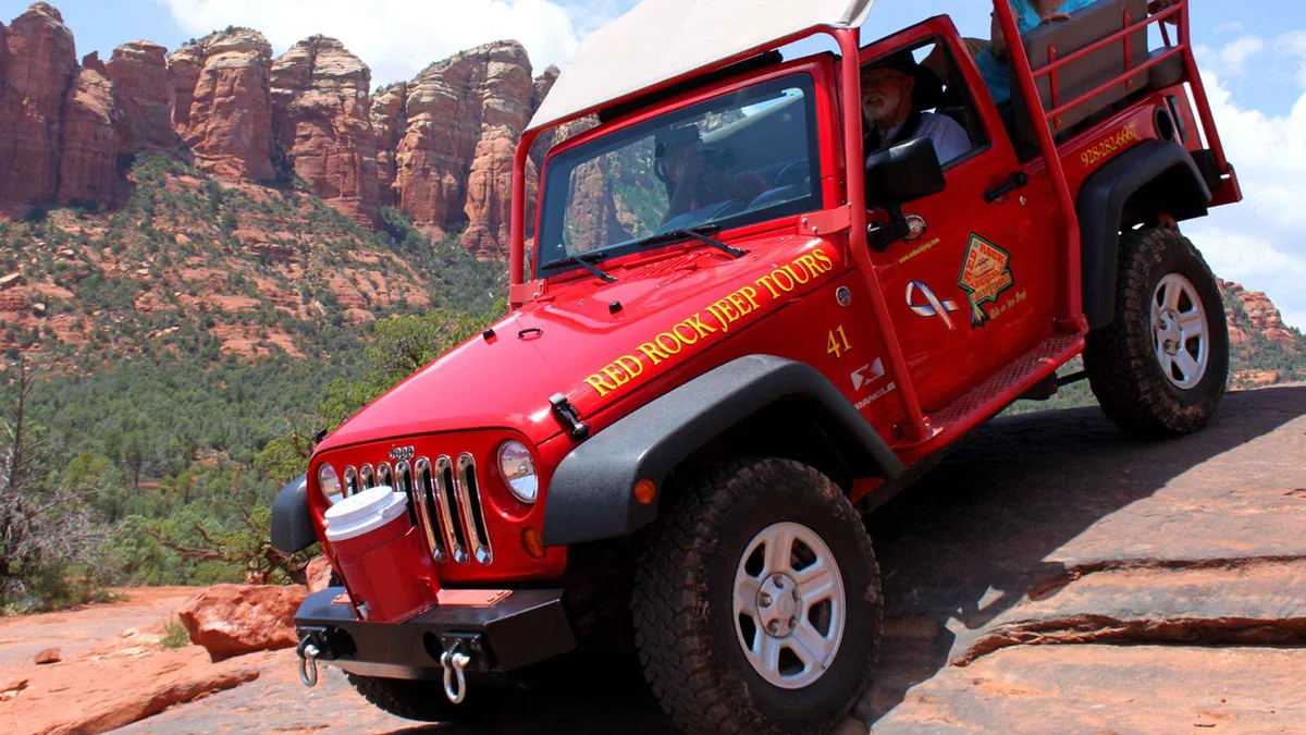 Private Jeep on the red rock trail near Soldier Pass, Sedona